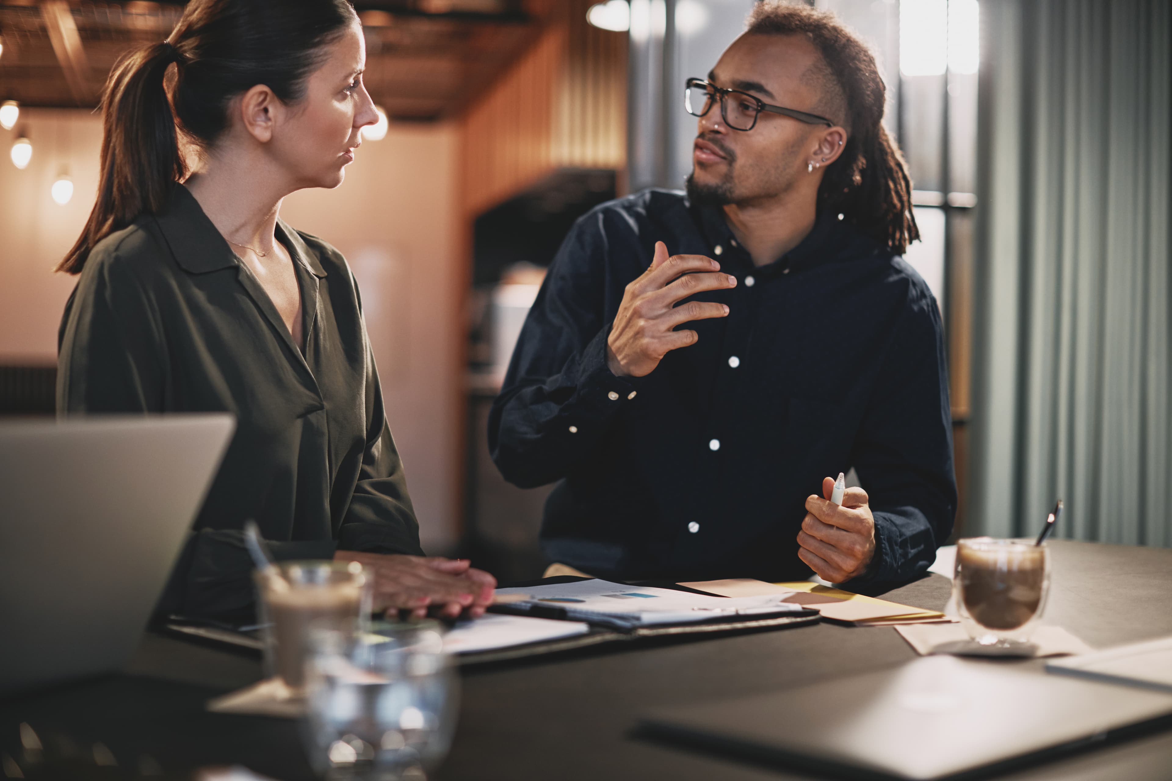 Professional team culture moment in a workplace setting